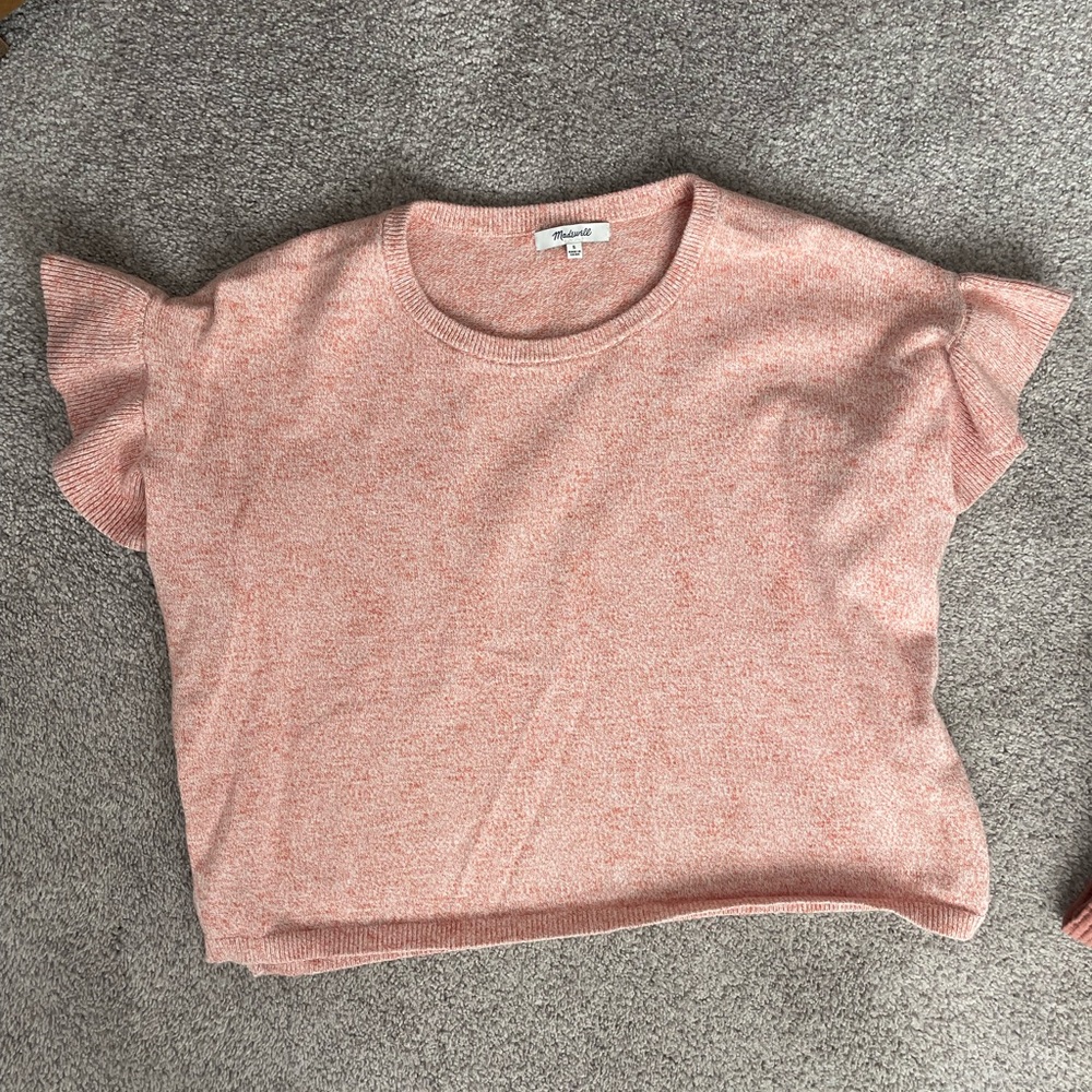 Madewell Ruffle Sleeve Top- small